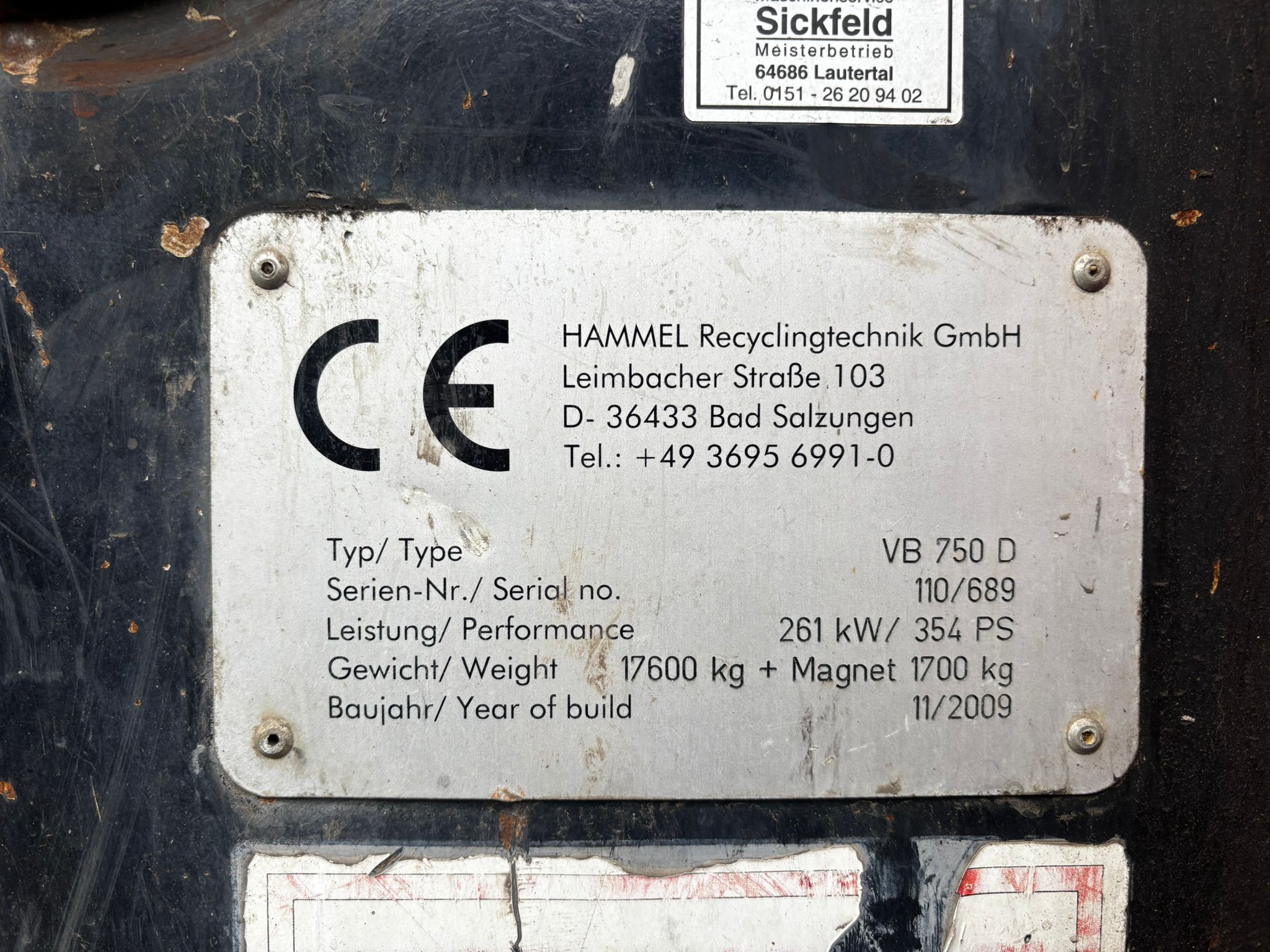 Hammel VB 750 D, Year 2009 only 4.800 Hrs / overhauled / reconditioned